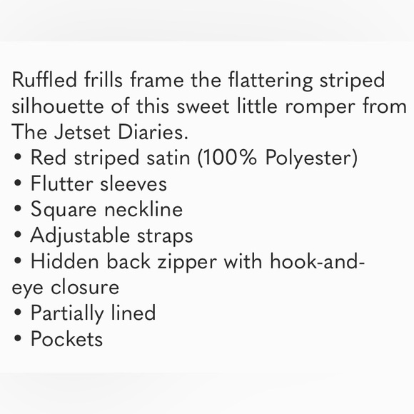 (A54) TJD The Jetset Diaries Young Heart Romper Ruffled, Size L - Picture 11 of 14
